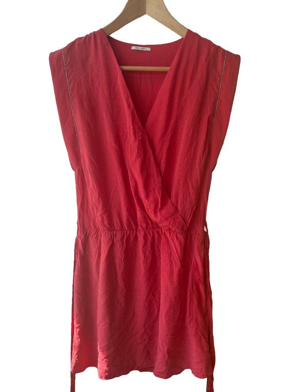 IKKS Women Coral Silk Dress – Size 34 (XS) – Gorgeous French Design